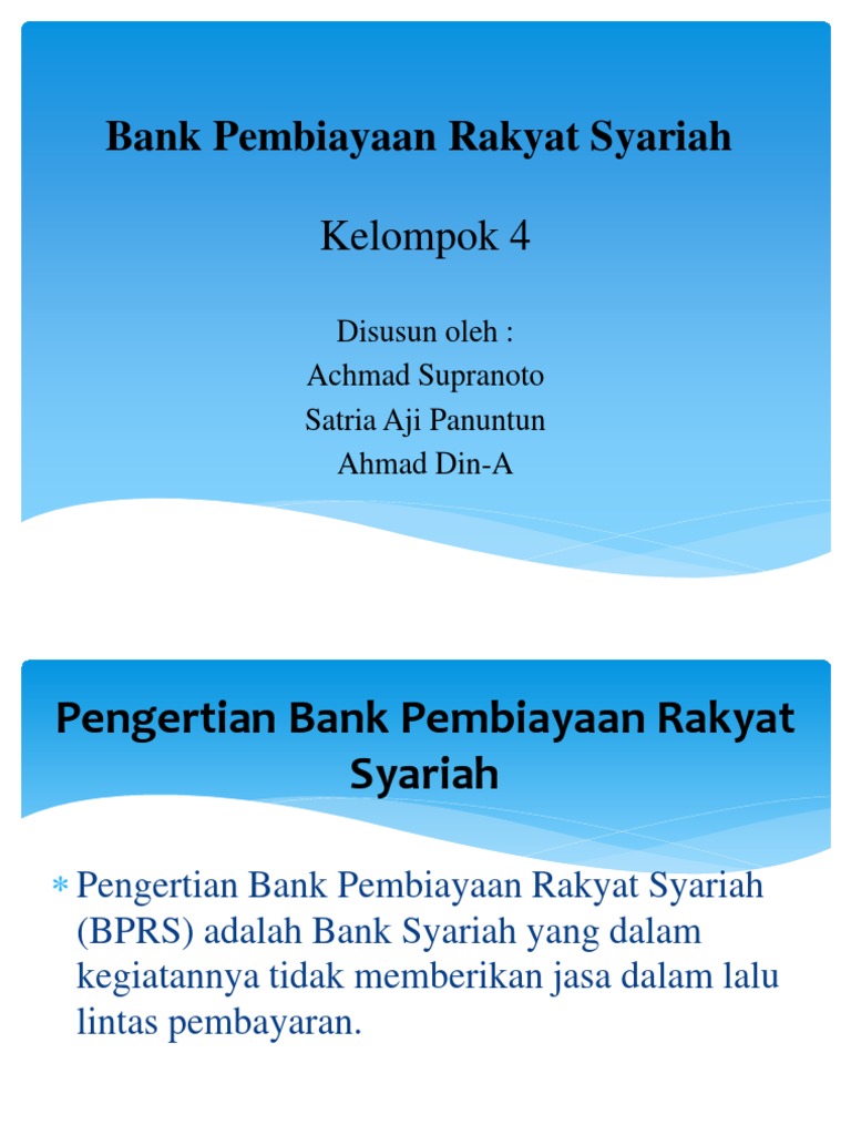 Sejarah dan Tujuan Bank BPRS di Indonesia | PDF
