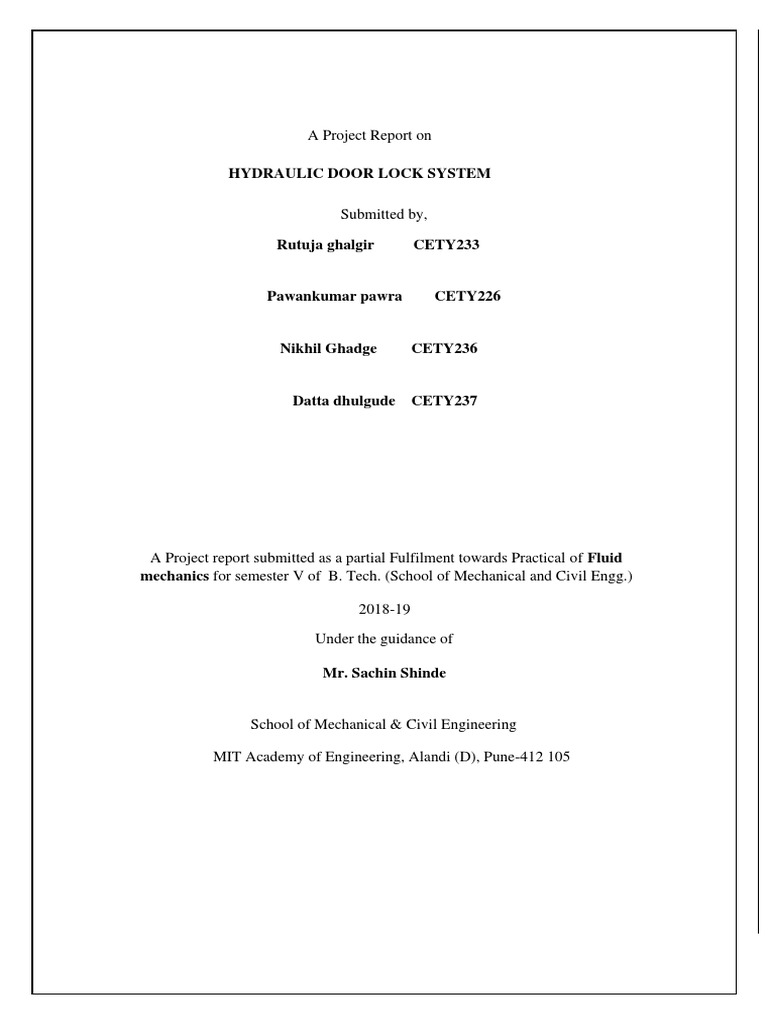 Fm Final Report Pdf Hydraulics Valve