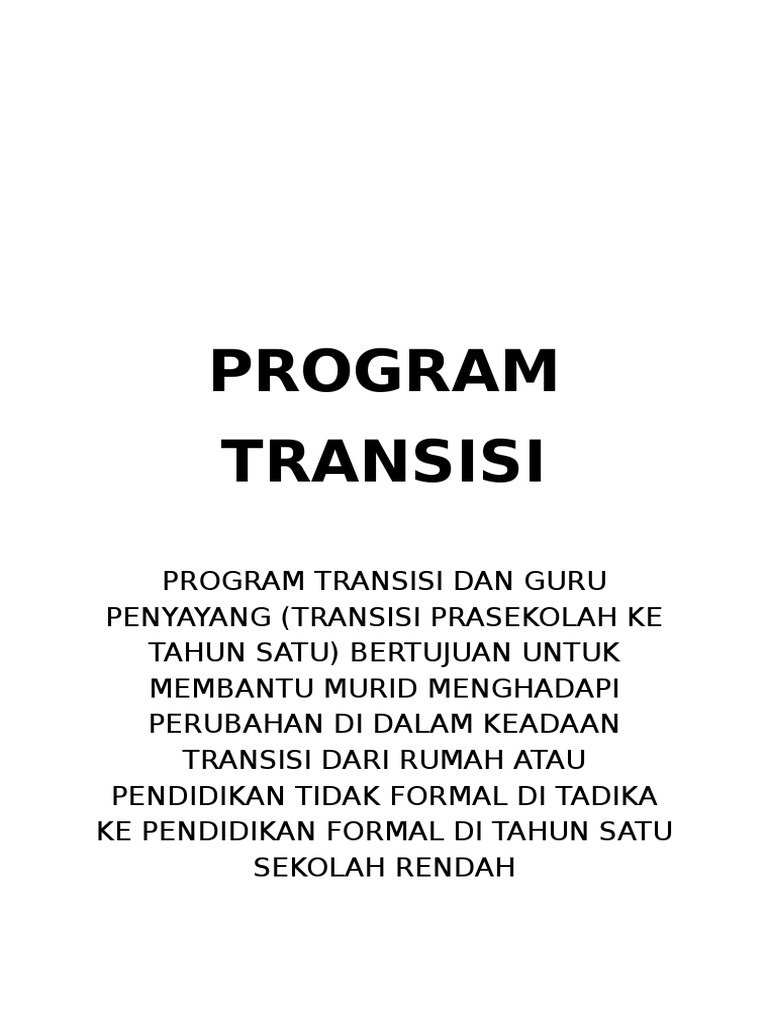 Modul Program Transisi Tahun 1 2020 Pdf