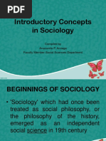 Introductory Concepts in Sociology: Compiled by Anacoreta P. Arciaga Faculty Member-Social Sciences Department