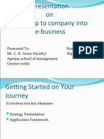 Presentation On Roadmap To Company Into E-Business