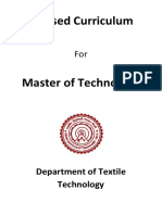 Revised Curriculum: Department of Textile Technology