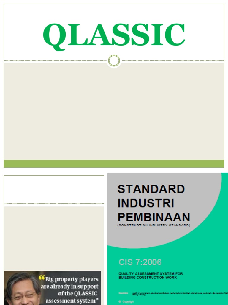 QLASSIC Quality Assessment Overview | PDF | Concrete | Building