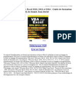 VBA Pour Excel 2010 2013 Et 2016 Guide de Formation Avec Cas Pratiques