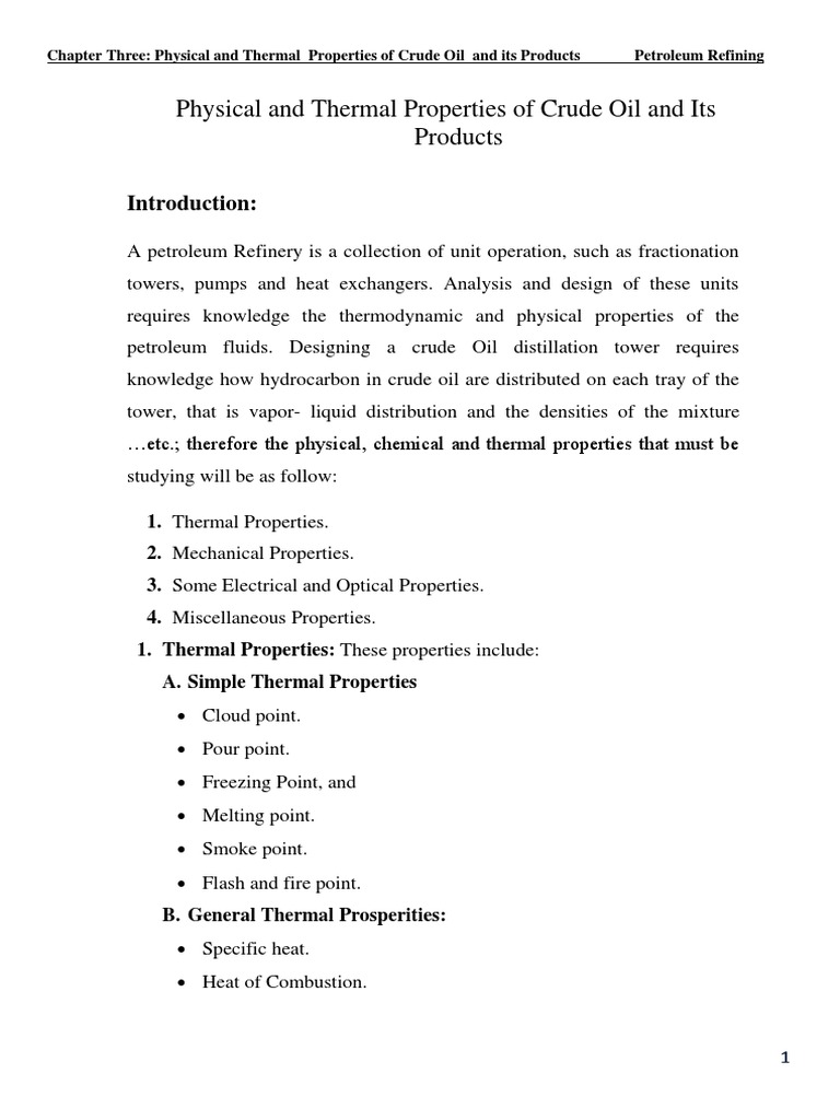 Thermal Properties of Crude Oil | PDF | Petroleum | Viscosity