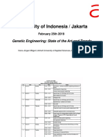 University of Indonesia / Jakarta: Genetic Engineering: State of The Art and Trends