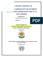 A Project Report On To Study Various Factor On Which The Internal Resistance/Emf of A Cell Depend