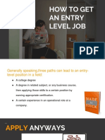 How To Get An Entry Level Job