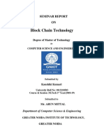 Block Chain Technology: Seminar Report ON
