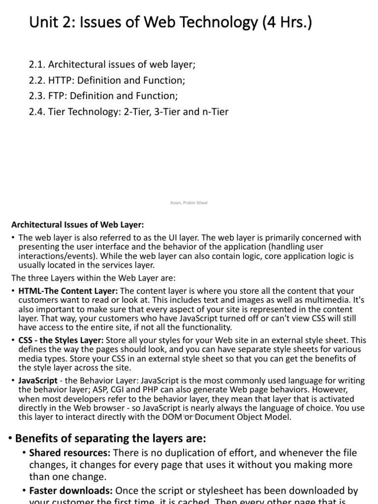 Unit 2: Issues of Web Technology (4 HRS.) | PDF | Hypertext Transfer ...