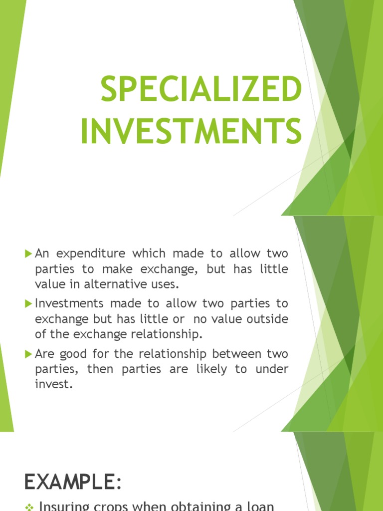 Specialized Investments g5 PDF Factors Of Production Economics