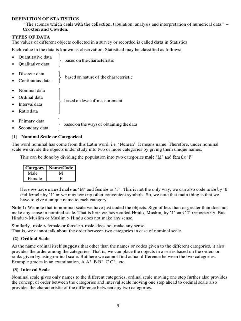 Statistics 4 | PDF | Level Of Measurement | Arithmetic Mean