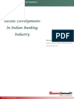 Recent Developments in Indian Banking Industry: Vol. 2 - No. 3 May - 2014 ISSN 2348-0955