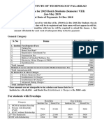 IIT Palakkad Fee Structure for 2015, 2016, 2017 & 2018 Batch Students