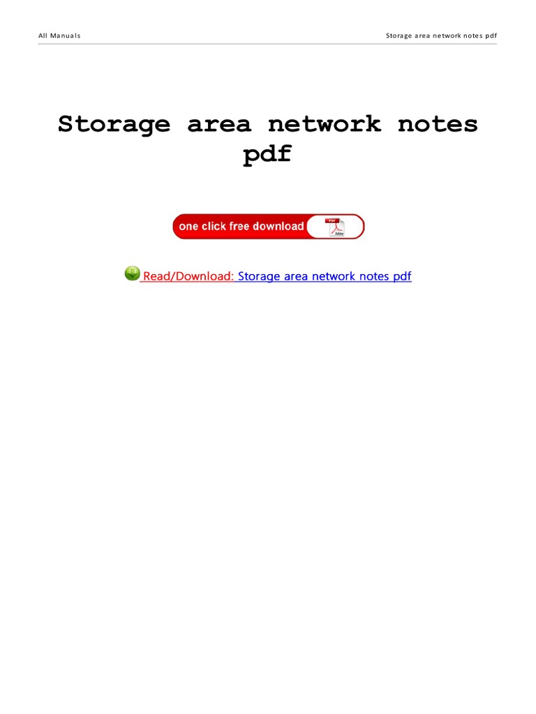 Storage Area Network Notes PDF | PDF | Computer Data Storage | Computer ...