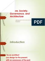 Culture, Society, Governance, and Architecture