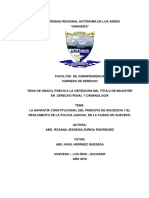 La garantía constitucional del principio de inocencia y el reglamento de la Policía Judicial en Quevedo