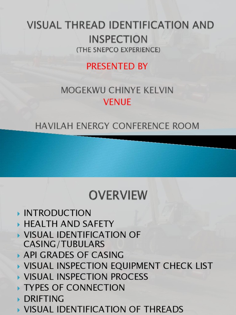 Visual Thread Inspection in Oil Tubulars | PDF | Pipe (Fluid Conveyance ...