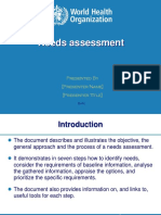 Needs Assessment Training Module