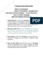 Definitions of Translation