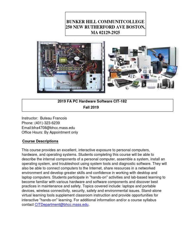 An Introduction to Personal Computer Hardware, Software, Maintenance