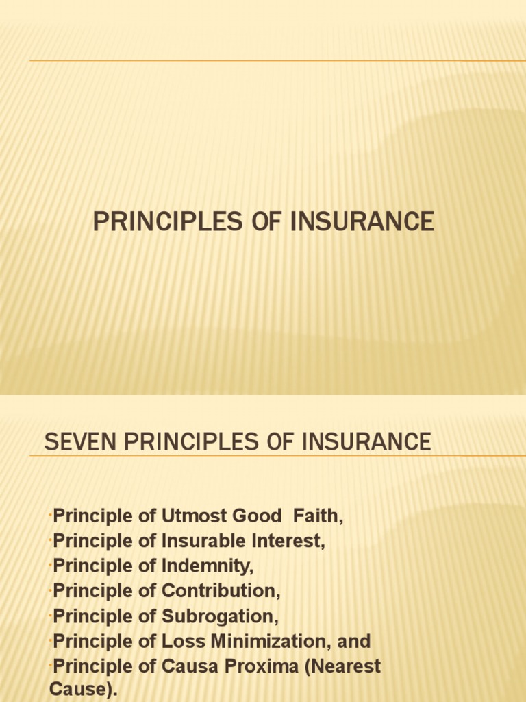 Key Principles of General Insurance | PDF | Subrogation | Insurance