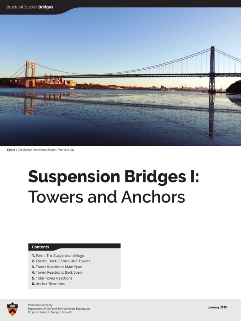 Suspension Bridges I: Towers and Anchors | PDF | Bridge | Civil Engineering
