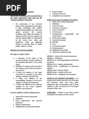 General Conditions of the Contract
