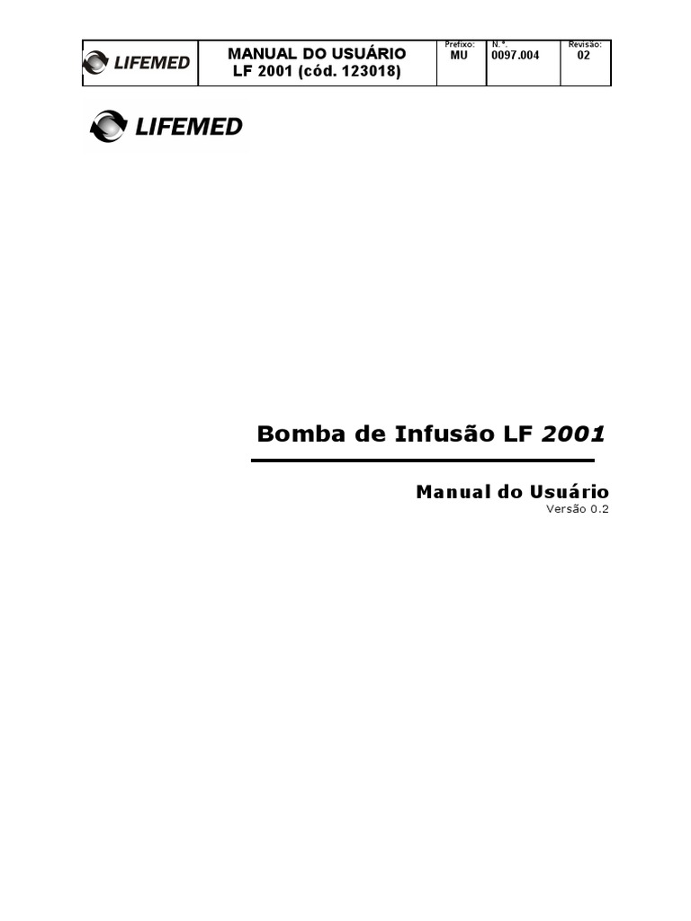 Bomba de Infusão Enteral - VERIFICAÇÃO MANUAL PDF | PDF | Infecção | Tempo