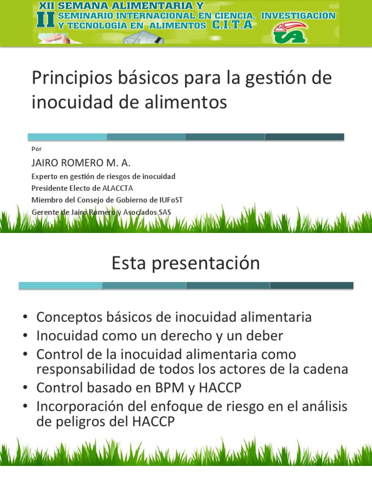 Principios de Inocuidad Alimentaria | PDF | Análisis de Riesgo y Puntos ...