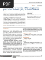 Clinical Efficacy of Mannitol (10%) With Glycerine (10%) Versus Mannitol (20%) in Cerebral Oedema