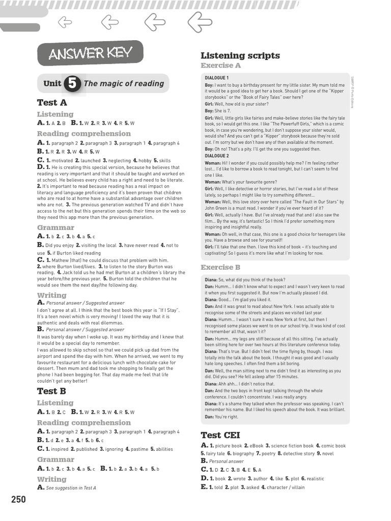 Test 5 - Answer Key | PDF