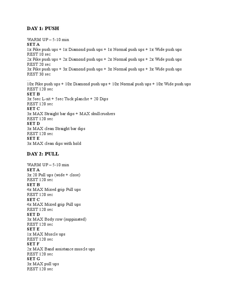 Street Workout Program PDF