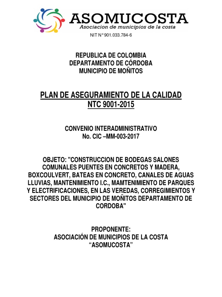 Plan de Aseguramiento de La Calidad | PDF | Calidad (comercial ...