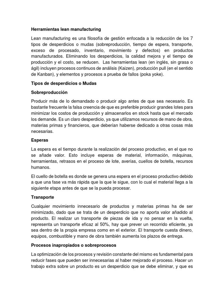Herramientas Lean en Construcción | PDF | Lean Manufacturing | Calidad ...