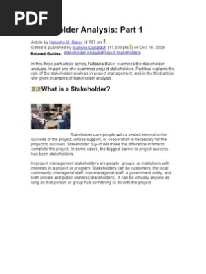 Stakeholder Analysis