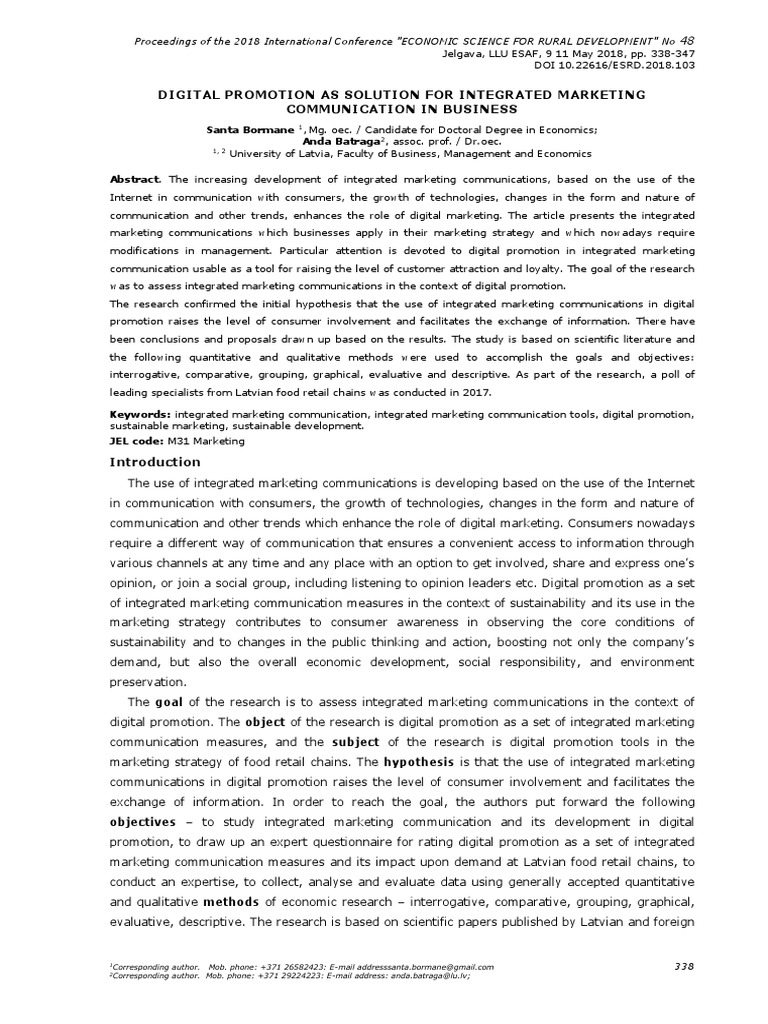 Digital Promotion As Solution For Integrated Marketing Communication in ...