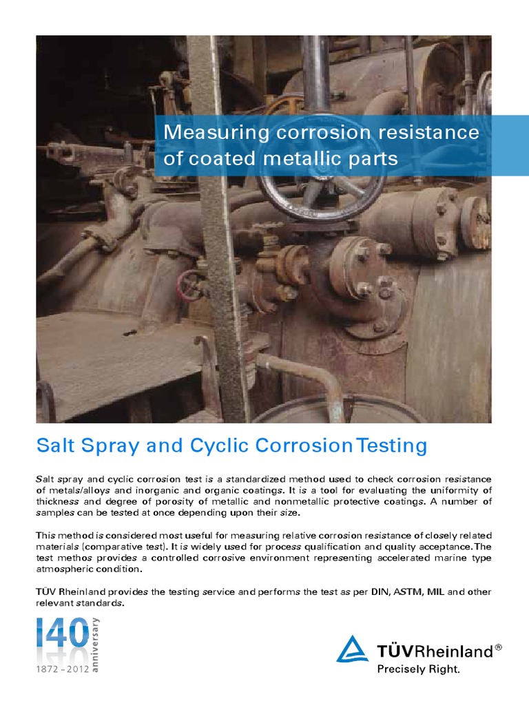 Salt Spray and Cyclic Corrosion Testing PDF | PDF | Corrosion ...