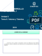 Curso: Desarrollo Profesional I: Unidad 2 Tema 6: Valores y Talentos