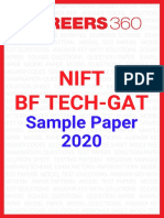 NIFT Sample Paper 2020 Btech Programme GAT
