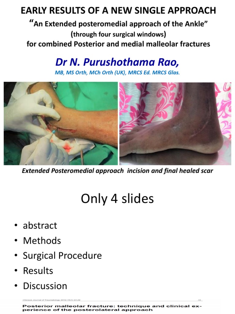 DR N. Purushothama Rao,: Early Results of A New Single Approach ...
