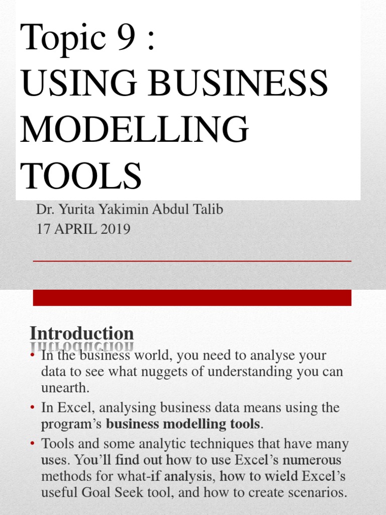 Excel Business Modelling Tools Guide | PDF | Economies | Business