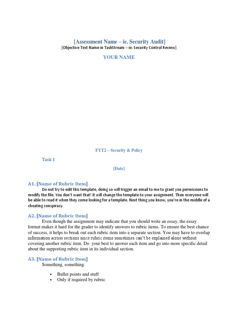 Assessment Name Ie Security Audit PDF Citation Microsoft Word
