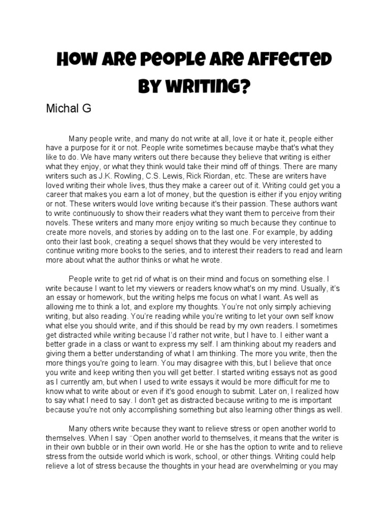Why Do I Write | PDF | Essays | Mind