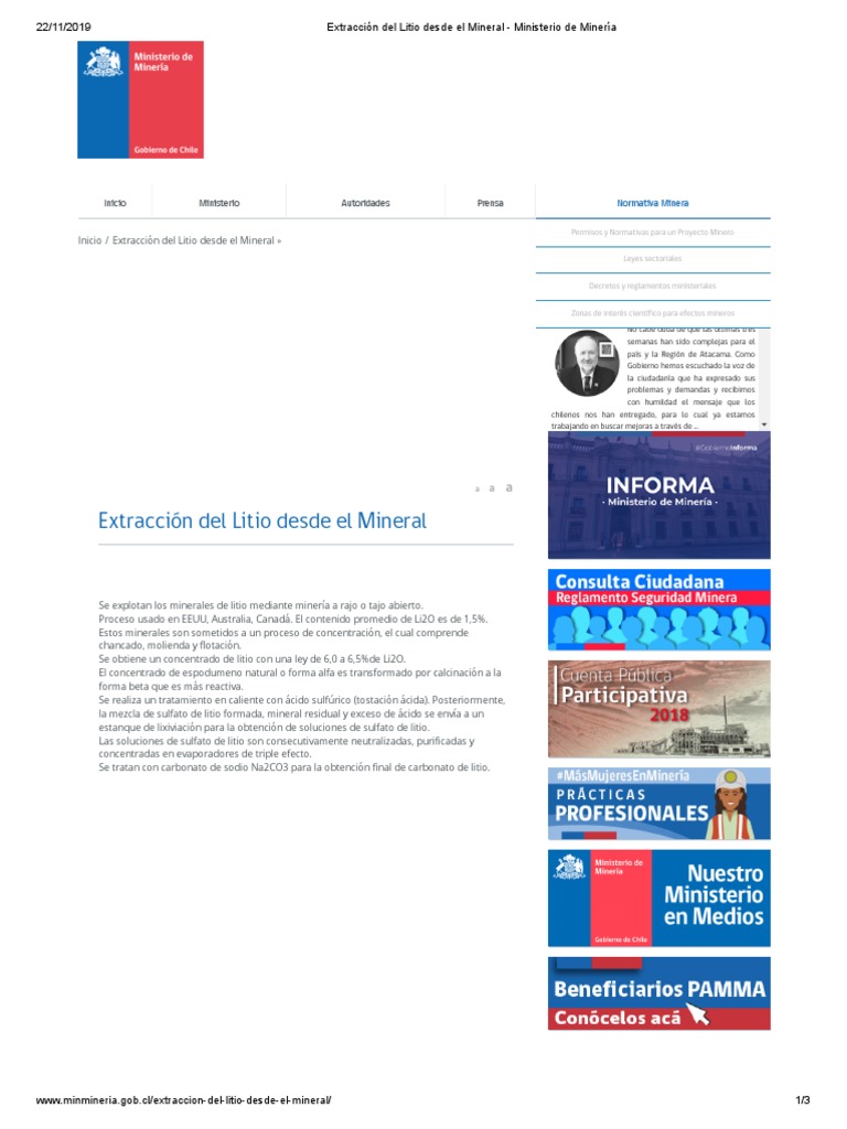 Extracción Del Litio Desde El Mineral PDF | PDF | Litio | Minería