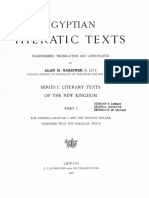 (Alan Gardíner) Egyptian Hieratic Textes. Series I - Part I - The Papyrus PDF