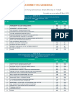 Peak Hour Time Schedule: Revised Peak Hour / Ferry Service Route Details (Monday To Friday)