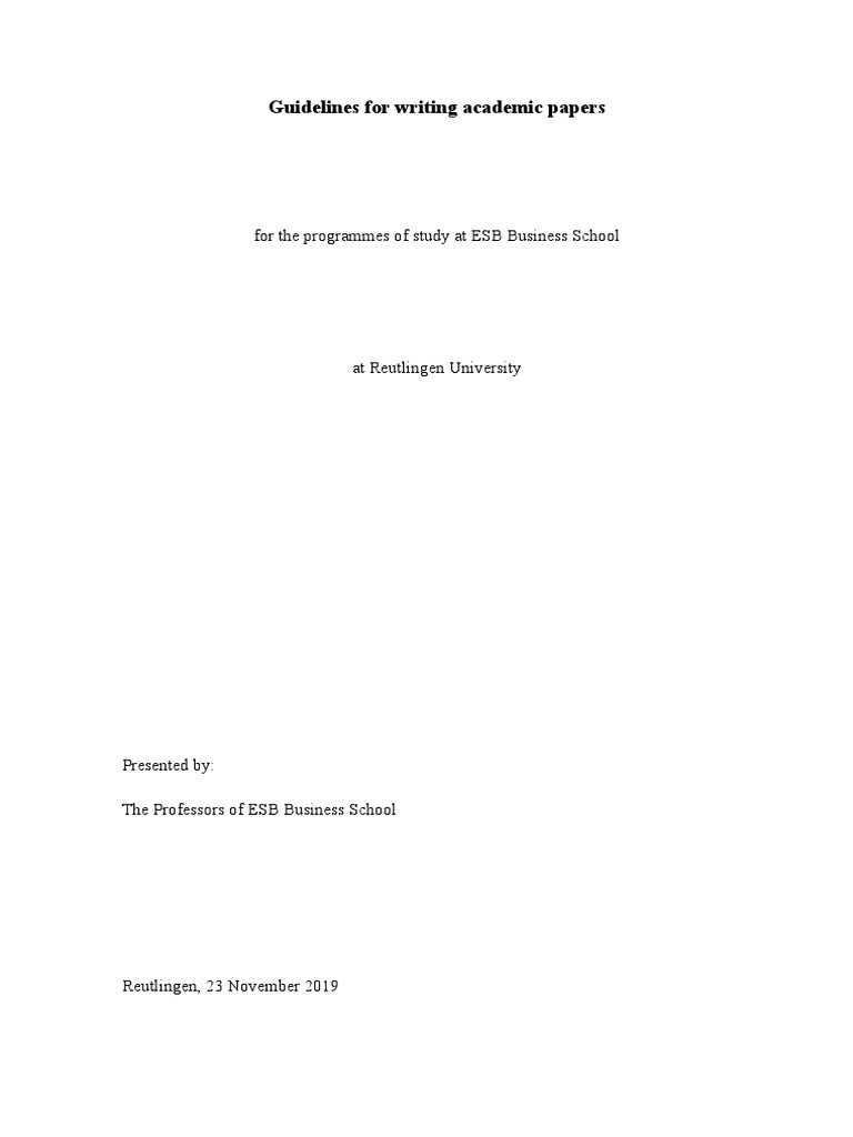 Guidelines for Writing Academic Papers at ESB 2018-09-13 | Typefaces ...