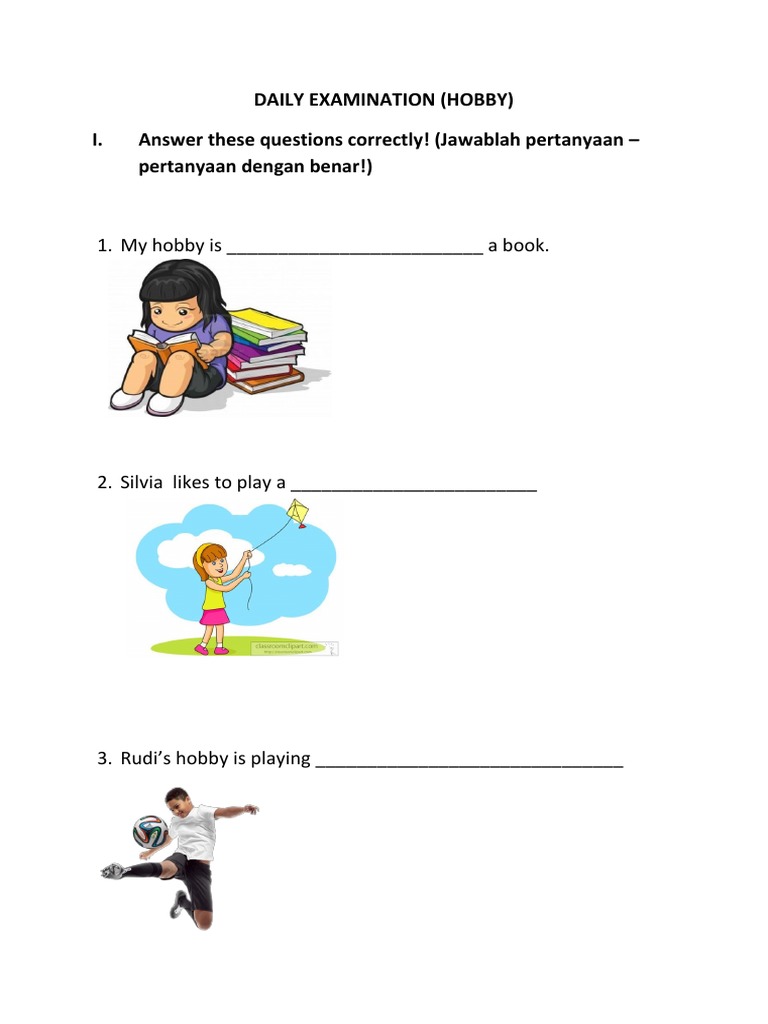 Daily Hobby Examination Worksheet | PDF | Sports & Recreation