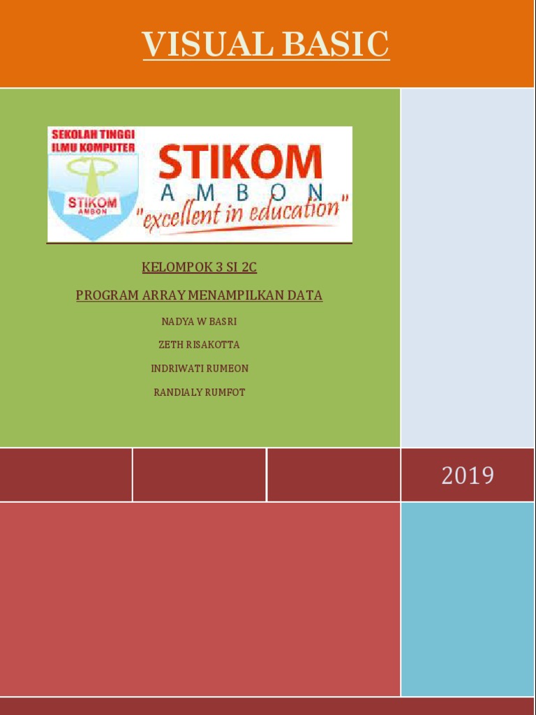 Visual Basic: Kelompok 3 Si 2C Program Array Menampilkan Data | PDF